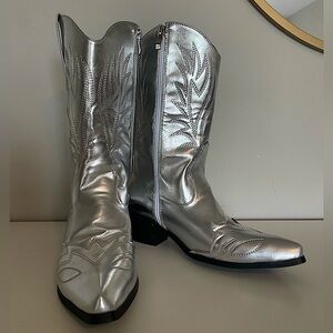 Silver Western Boots